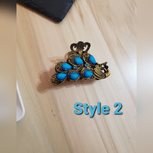 Blue Retro Style Fashion Hair Clips Hair Claws 4 Styles To Choose From - Picture 4 of 9